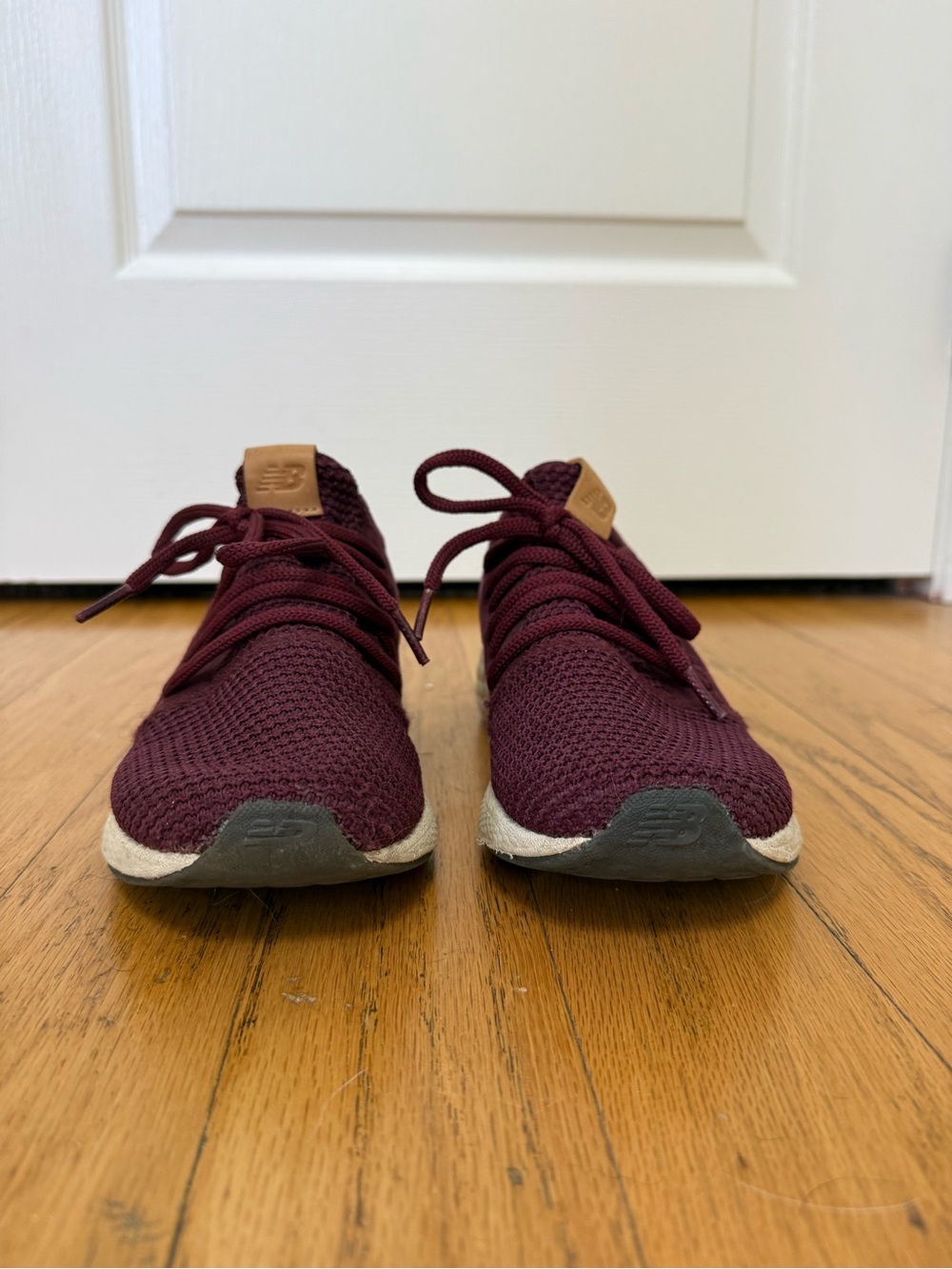 New Balance Wine Knit Lace-Up Sneakers